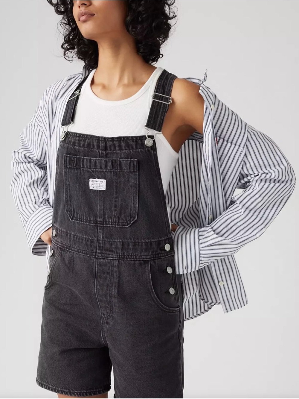 Levi’s Utility Lightweight Denim Shortalls, Black, NWT, Women’s Size Medium